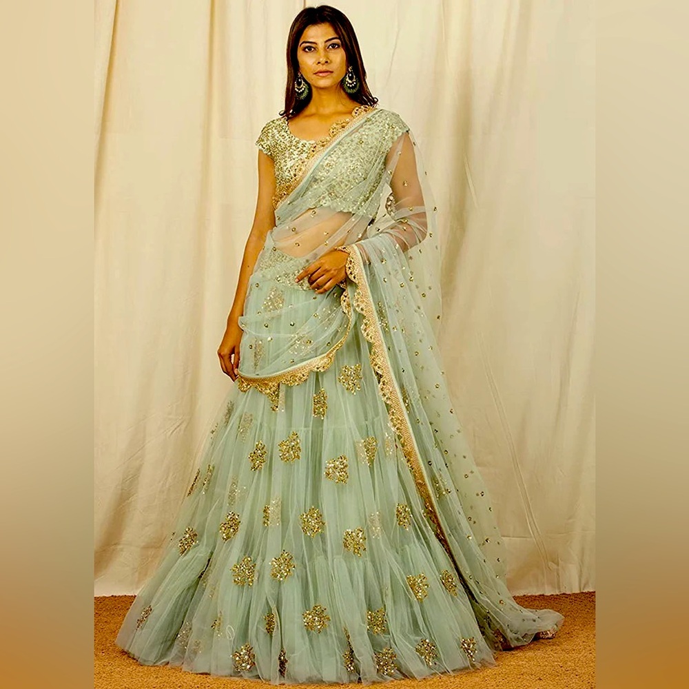 Beautiful Mint Green Lehegna